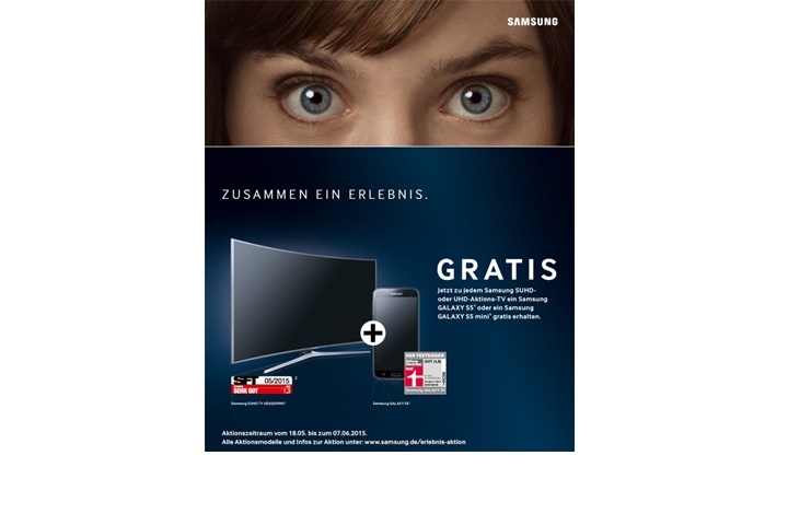 „Zusammen ein Erlebnis“: Smartphone-Zugabe beim Kauf eines Samsung SUHD oder UHD TVs